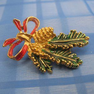 Pine Bough Branch Christmas Pin